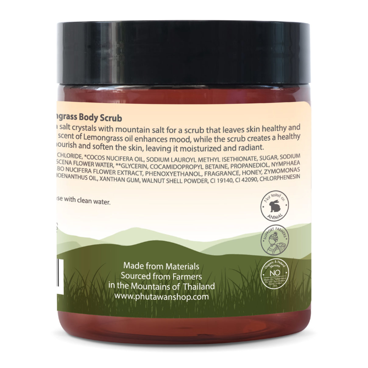 Phutawan - Intree Organic Mountain, Maehongson Lemongrass Body Scrub 320g.