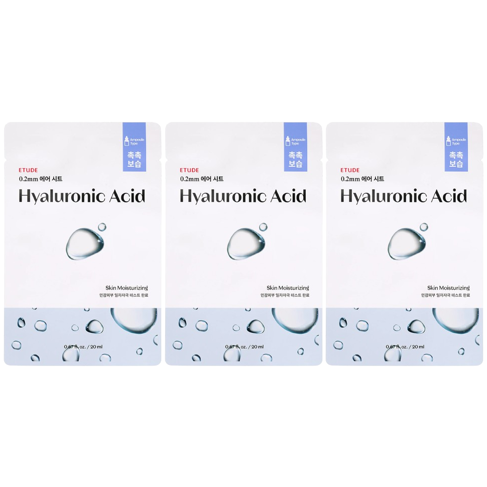 Etude - 0.2mm Air Mask Hyaluronic Acid 20ml. (Pack of 3)