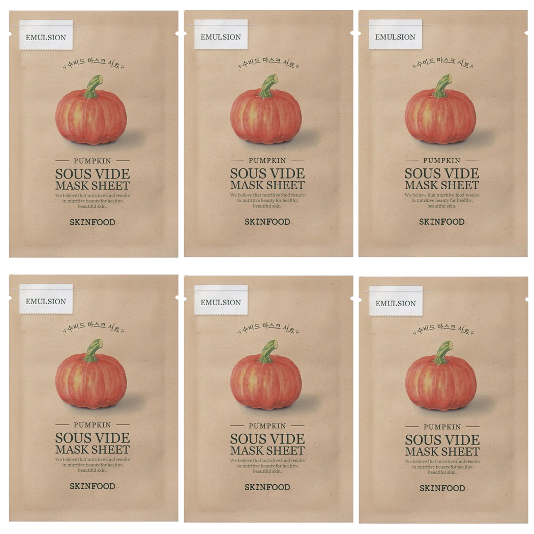 Skinfood - Pumpkin Sous Vide Mask Sheet 20g. (Pack of 6)
