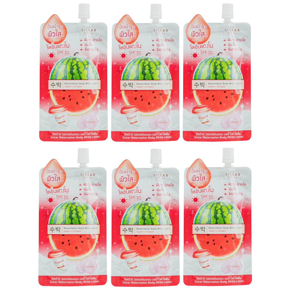 Sistar - Watermelon Body White Lotion 40g. (Pack of 6)