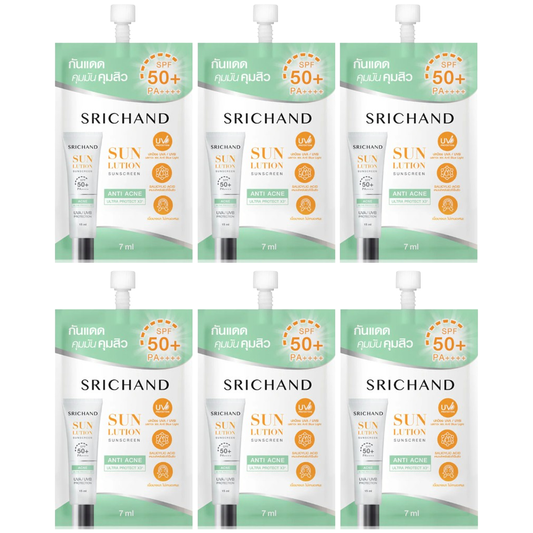 Srichand - Sunlution Acne Care Sunscreen SPF50+ PA++++ 7ml. (Pack of 6)