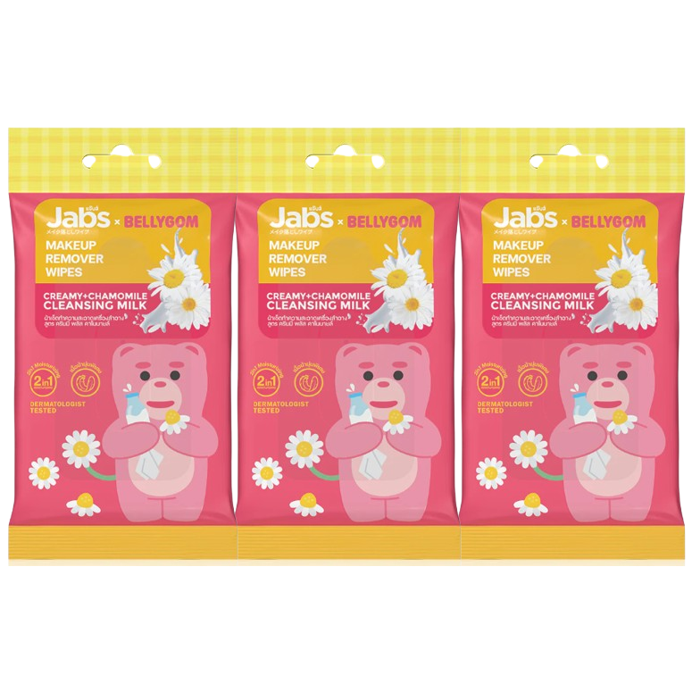 Jabs - x Bellygom Makeup Remover Wipe Creamy + Chamomile Cleansing Milk 10 Sheets (Pack of 3)