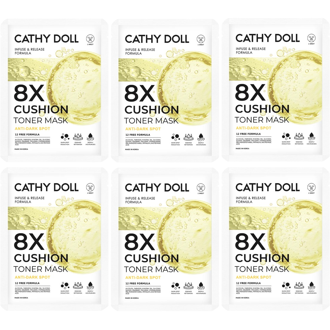 Cathy Doll - 8X Cushion Toner Mask Anti-Dark Spot 25g. (Pack of 6)