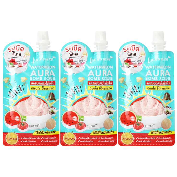 Jula's Herb - Watermelon Aura Bomb Scrub 40g. (Pack of 3)