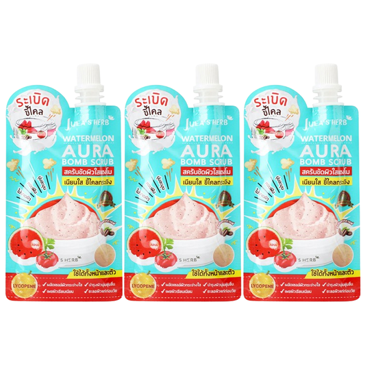 Jula's Herb - Watermelon Aura Bomb Scrub 40g. (Pack of 3)