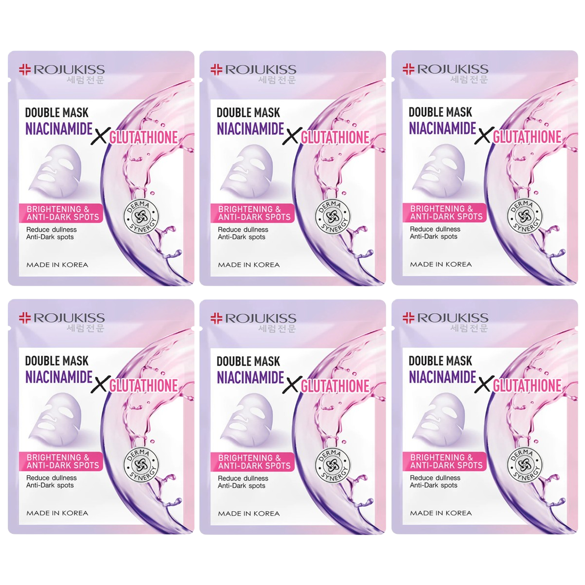 Rojukiss - Double Mask Niacinamide Glutathione 25ml. (Pack of 6)