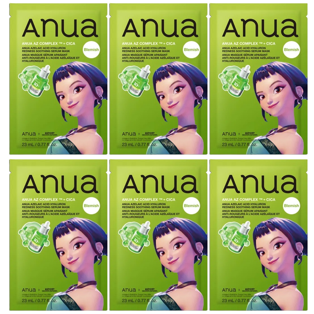 Anua - Kpop Demon Hunters Azelaic Acid Hyaluron Redness Soothing Serum Mask 23ml. (Pack of 6)