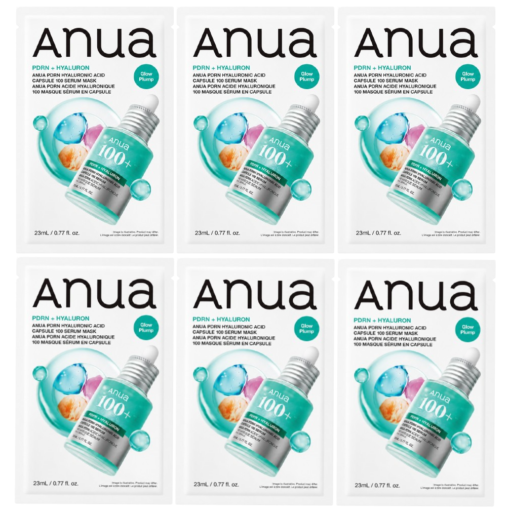Anua - PDRN Hyaluronic Acid Capsule 100 Serum Mask 23ml. (Pack of 6)