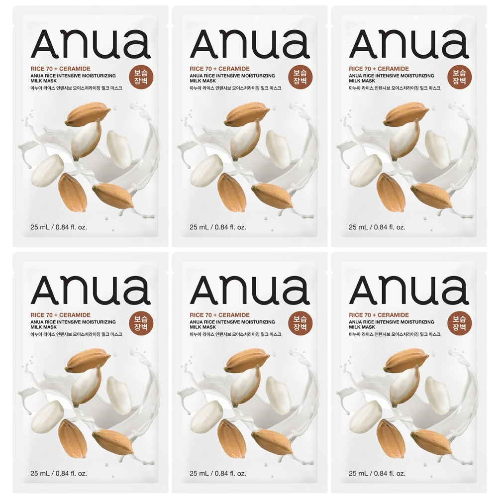 Anua - Rice Intensive Moisturizing Milk Mask 25ml. (Pack of 6)