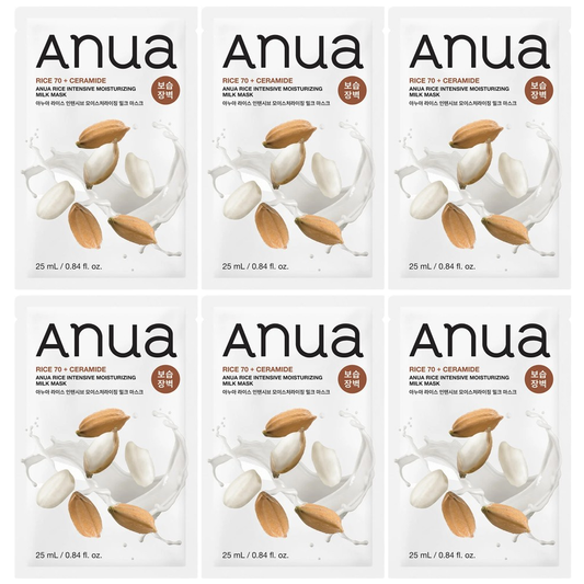 Anua - Rice Intensive Moisturizing Milk Mask 25ml. (Pack of 6)