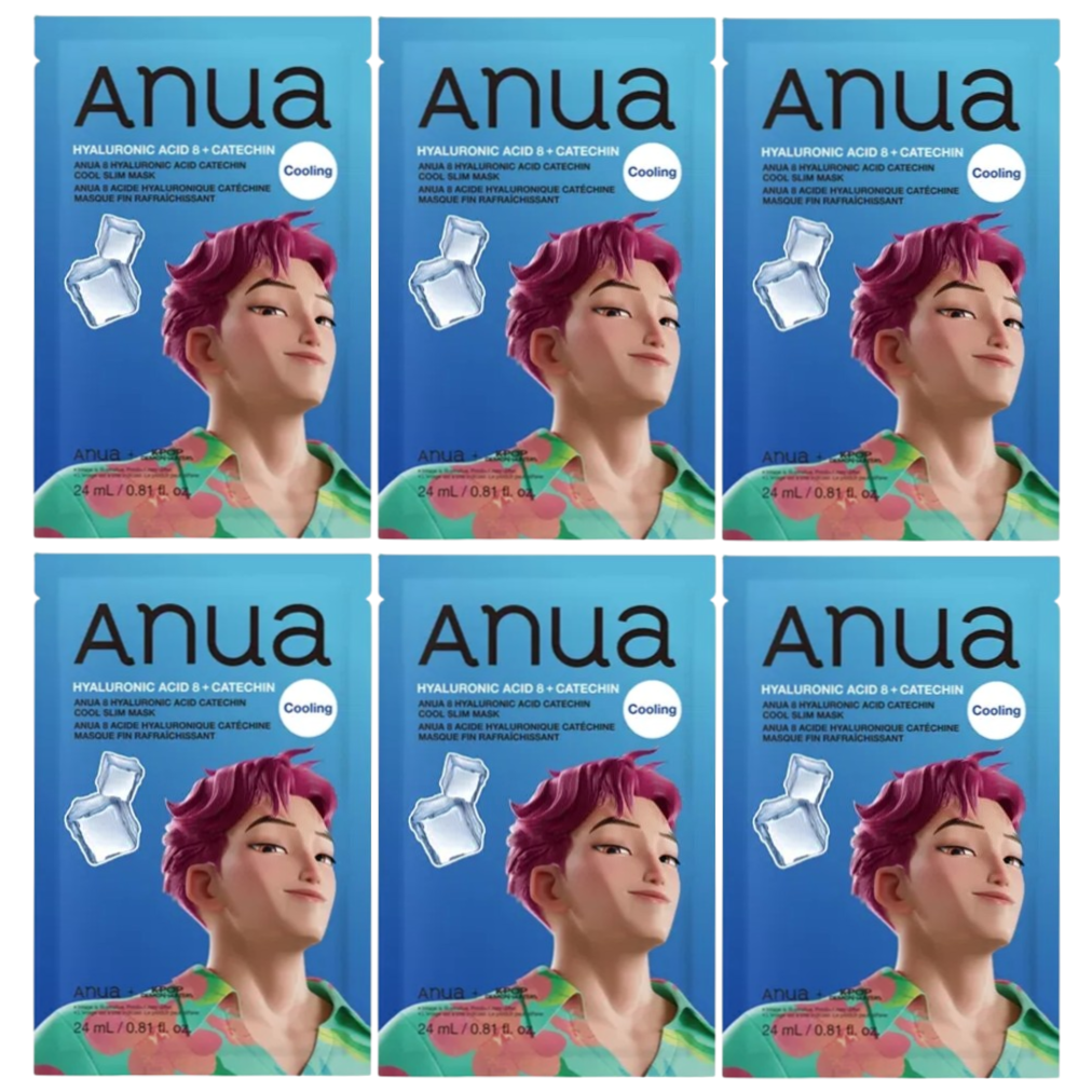 Anua - Kpop Demon Hunters 8 Hyaluronic Acid Catechin Cool Slim Mask 24ml. (Pack of 6)