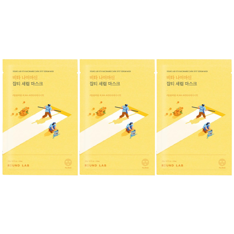 Round Lab - Vita Niacinamide Dark Spot Serum Mask 20ml. (Pack of 3)