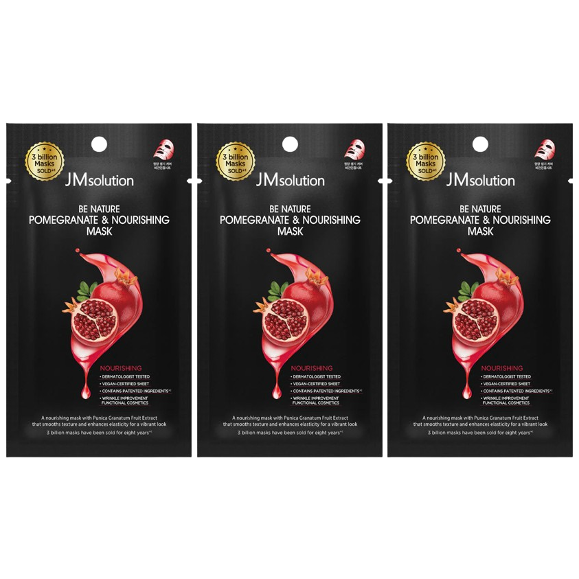 JM Solution - Be Nature Pomegranate & Nourishing Mask 24ml. (Pack of 3)