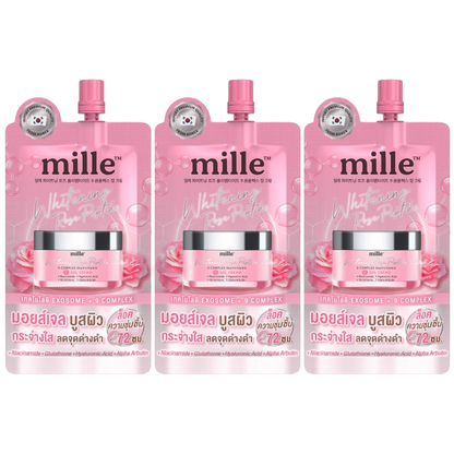 Mille - Whitening Rose Peptide 9 Complex Gel Cream 6g. (Pack of 3)