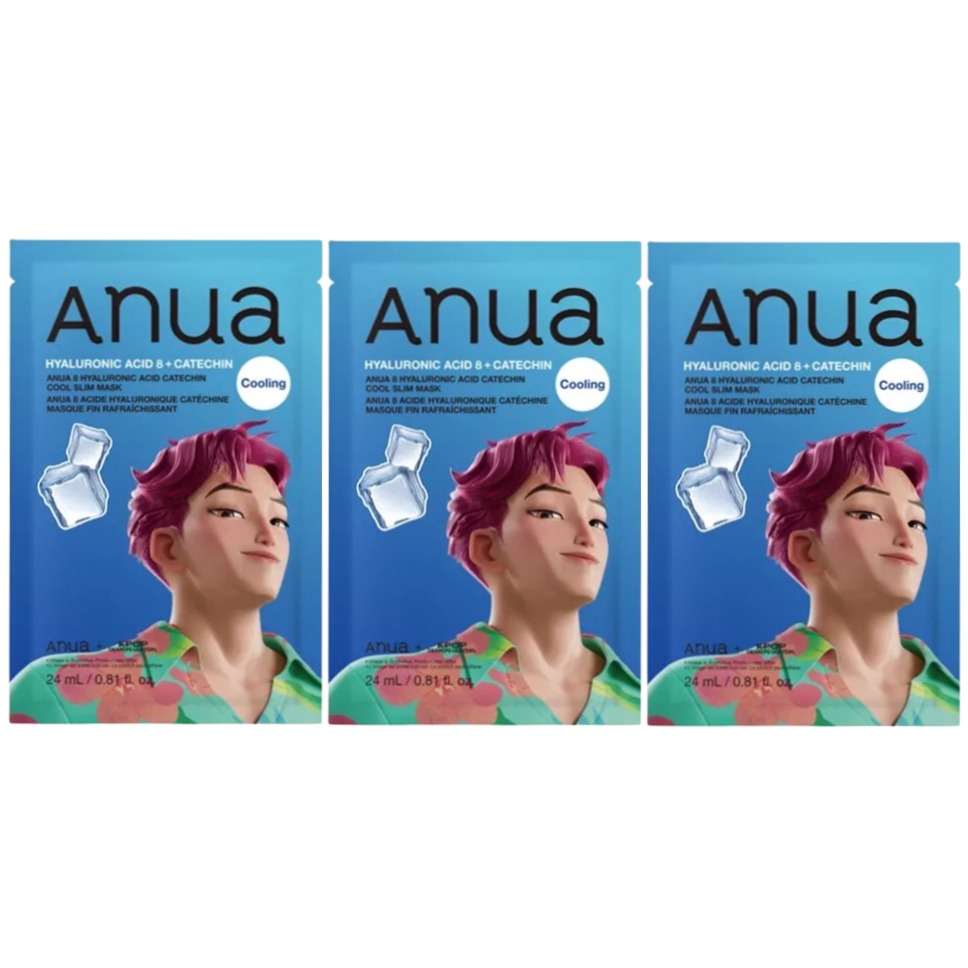 Anua - Kpop Demon Hunters 8 Hyaluronic Acid Catechin Cool Slim Mask 24ml. (Pack of 3)