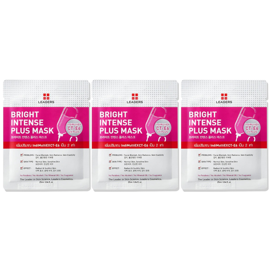 Leaders - Bright Intense Plus Face Mask with IndiMultiEXCT-E6 25ml. (Pack of 3)