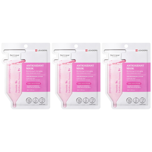 Leaders - Antioxidant Face Mask with Aquatide and SYN-COLL for Anti-Aging 28ml. (Pack of 3)
