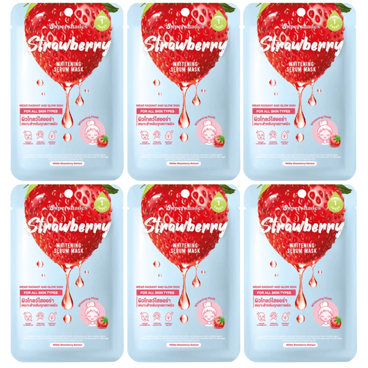 SuperShades - Strawberry Whitening Serum Mask 25g. (Pack of 6)