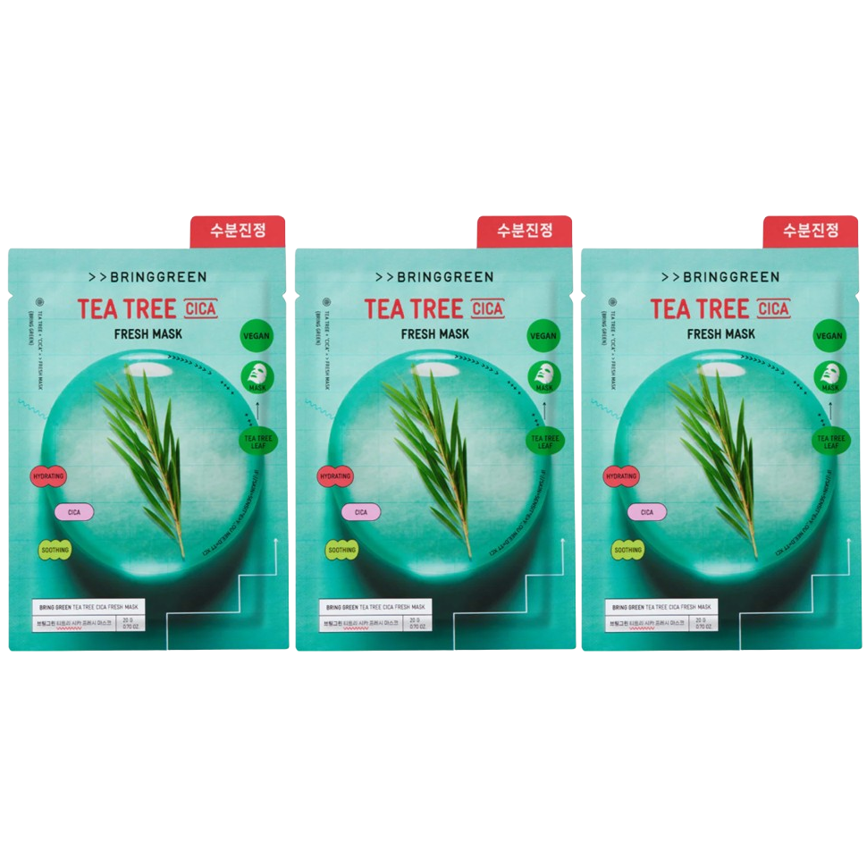 Bringgreen - Tea Tree Cica Fresh Mask 20g. (Pack of 3)