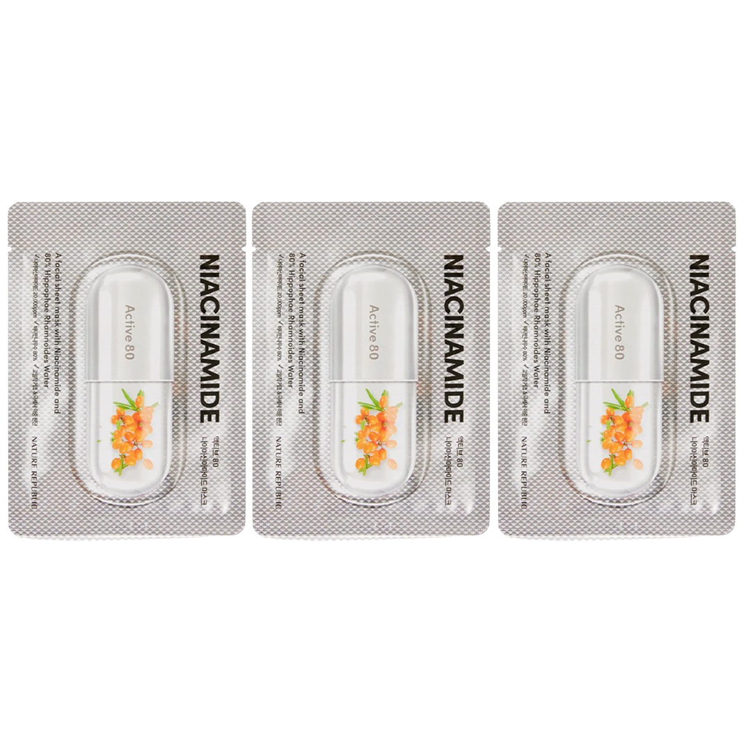 Nature Republic - Active 80 Niacinamide Mask 29ml. (Pack of 3)