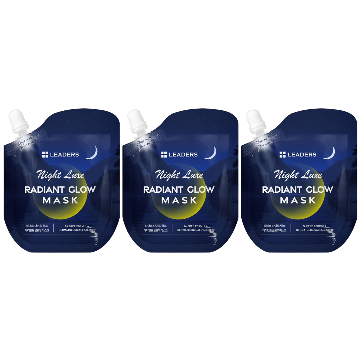 Leaders - Night Luxe Radiant Glow Face Mask 21ml. (Pack of 3)