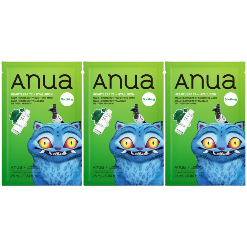 Anua - Kpop Demon Hunters Heartleaf 77 Soothing Mask 25ml. (Pack of 3)