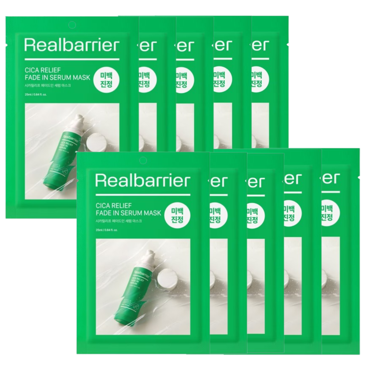 Real Barrier - Realbarrier Cica Relief Fade in Serum Mask 25ml. (Pack of 10)