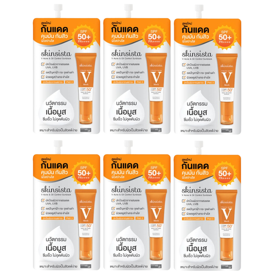 Skinsista - V Acne & Oil Control Sunblock SPF50+ PA++++ 5g. (Pack of 6)