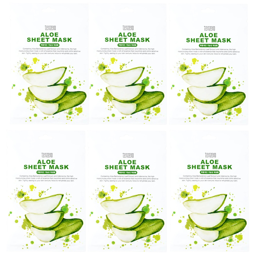 TENZERO - Aloe Sheet Mask 25ml. (PAck of 6)