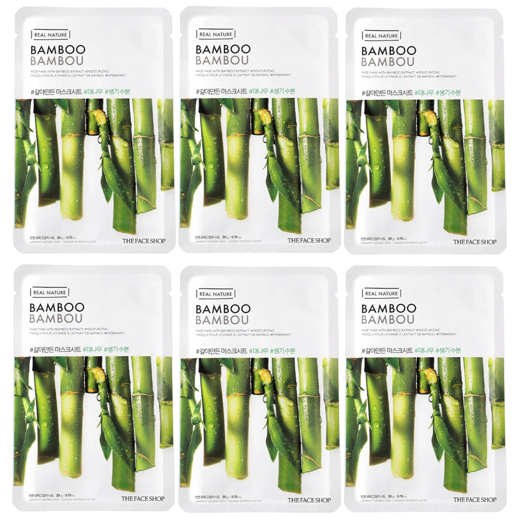The Face Shop - Real Nature Bamboo Face Mask 20g. (Pack of 6)