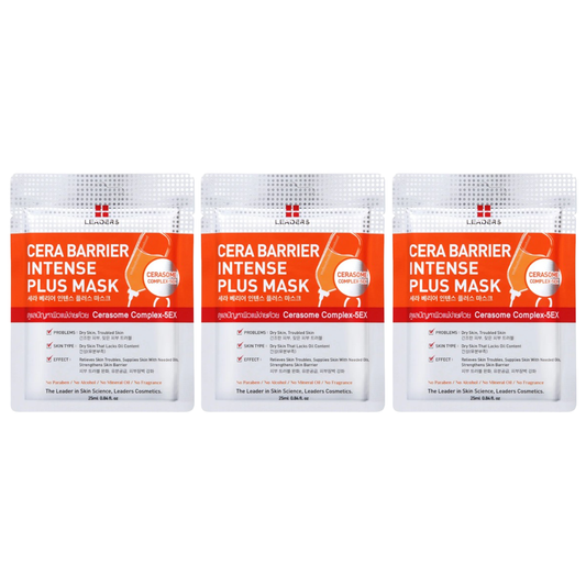 Leaders - Cera Barrier Intense Plus Face Mask with Cerasome Complex-5EX 25ml. (Pack of 3)