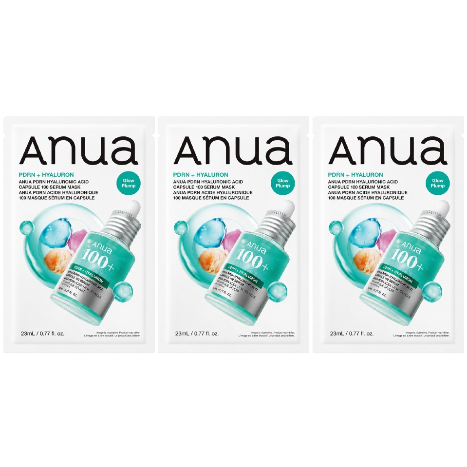 Anua - PDRN Hyaluronic Acid Capsule 100 Serum Mask 23ml. (Pack of 3)