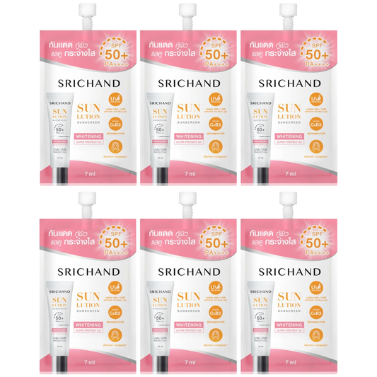 Srichand - Sunlution Skin Whitening Sunscreen SPF50+ PA++++ 7ml. (Pack of 6)