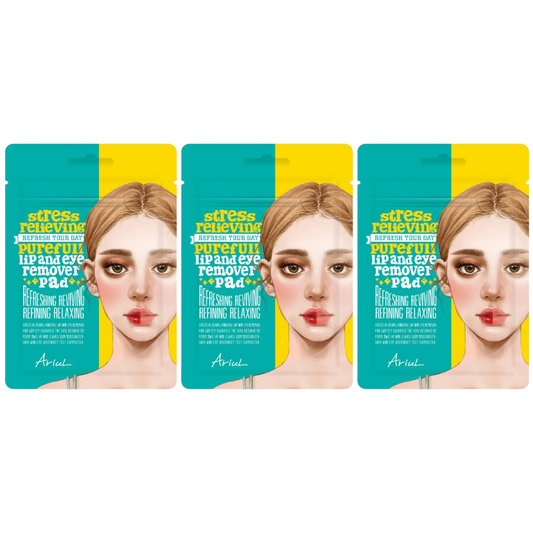 ARIUL - Stress Relieving Purefull Lip And Eye Remover Pad (Pack of 3 x 10 Pads)
