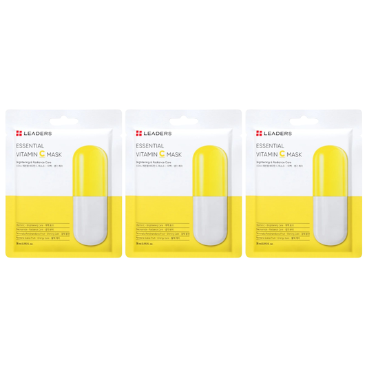 Leaders - Essential Vitamin C Face Mask, Brightening & Radiance Care 28ml. (Pack of 3)