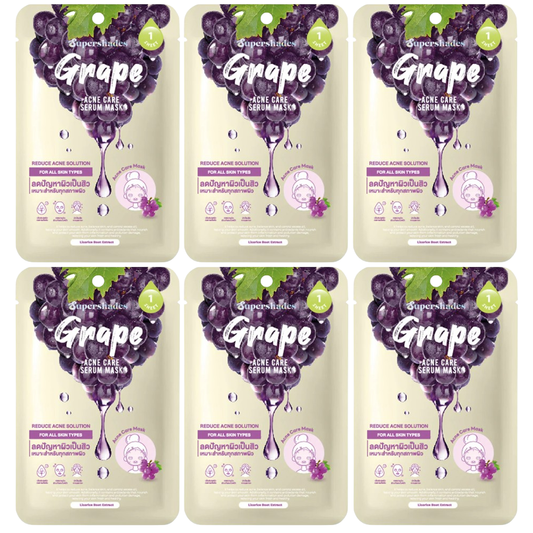 SuperShades - Grape Acne Care Serum Mask 25g. (Pack of 6)