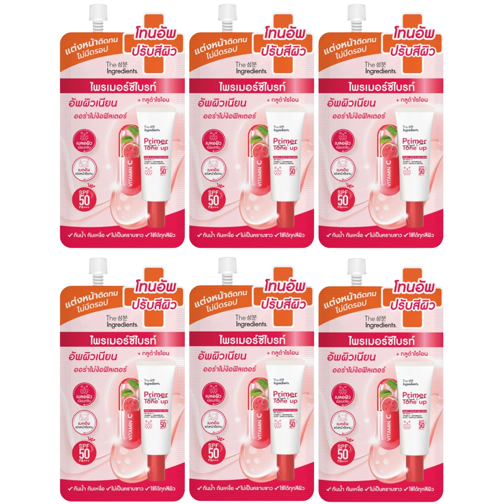 The Ingredients - Primer & Tone Up Aqua Cream SPF50 PA+++ 7g. (Pack of 6)