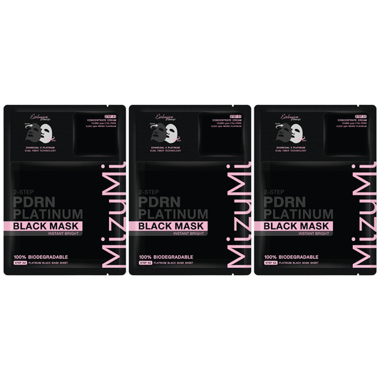 MizuMi - PDRN Platinum Black Mask Instant Bright (Pack of 3)