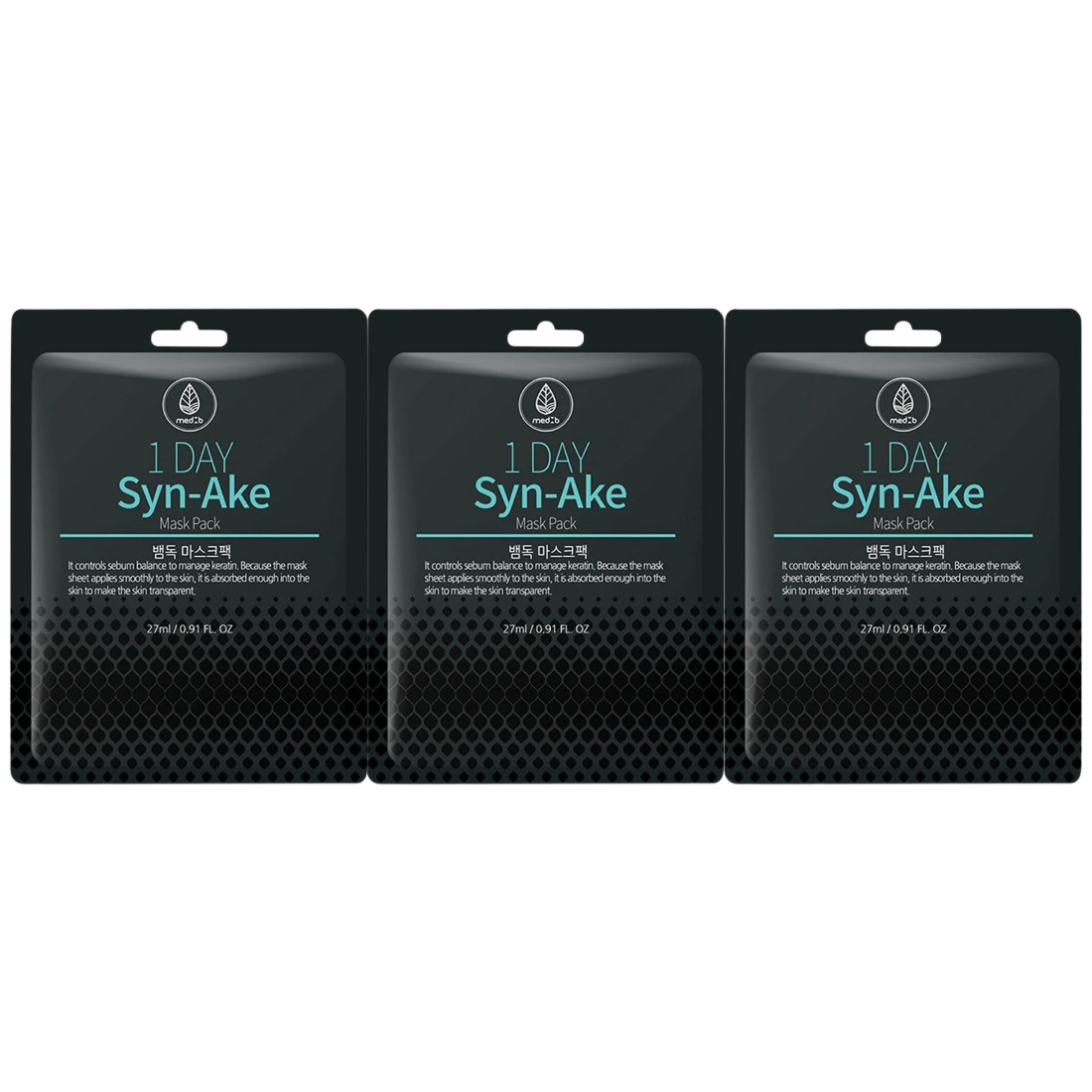 MEDB - 1 Day Syn Ake Mask Pack 27ml. (Pack of 3)