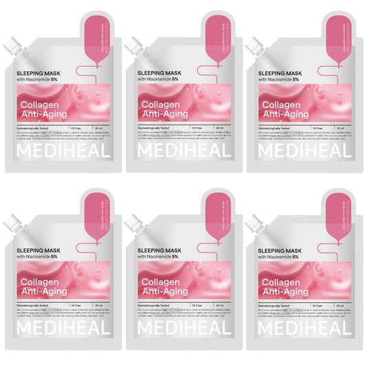 Mediheal - Collagen Anti-Aging Sleeping Mask with Niacinamide 20ml. (Pack of 6)