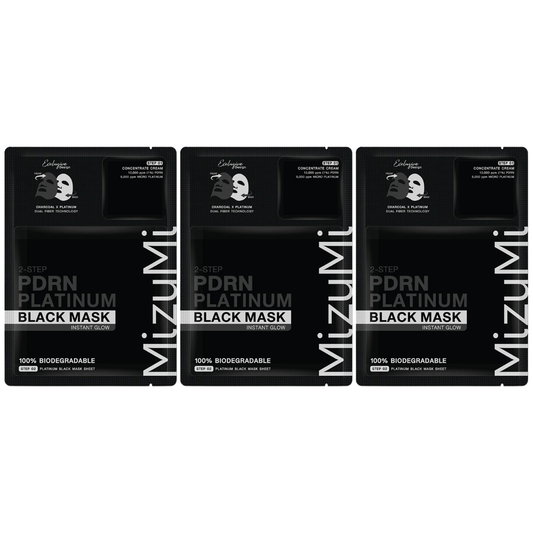 MizuMi - PDRN Platinum Black Mask Instant Glow (Pack of 3)