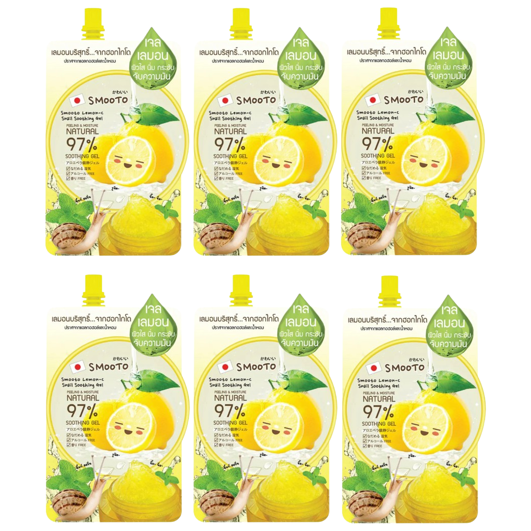 Smooto - Lemon-C Snail Natural Soothing Gel 50g. (Pack of 6)