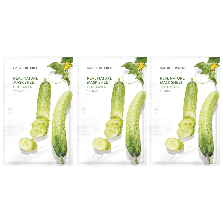 Nature Republic - Cucumber Real Nature Mask Sheet 23ml. (Pack of 3)