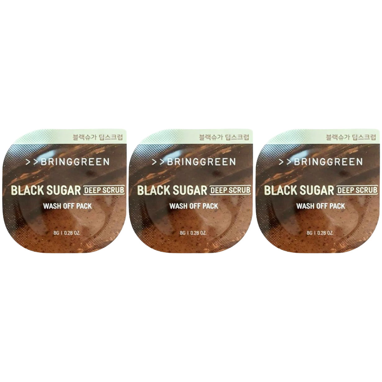 Bringgreen - Black Sugar Deep Scrub Wash Off Pack 8g. (Pack of 3)