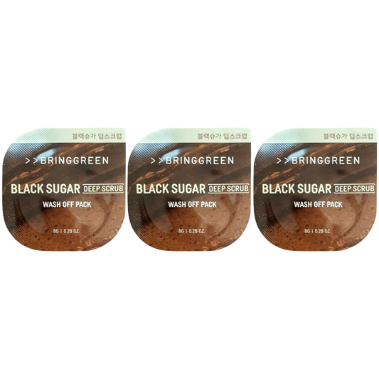 Bringgreen - Black Sugar Deep Scrub Wash Off Pack 8g. (Pack of 3)