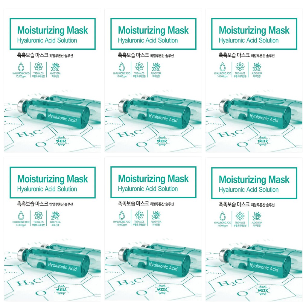 Neil - Moisturizing Hyaluronic Acid Solution Mask 22g. (Pack of 6)