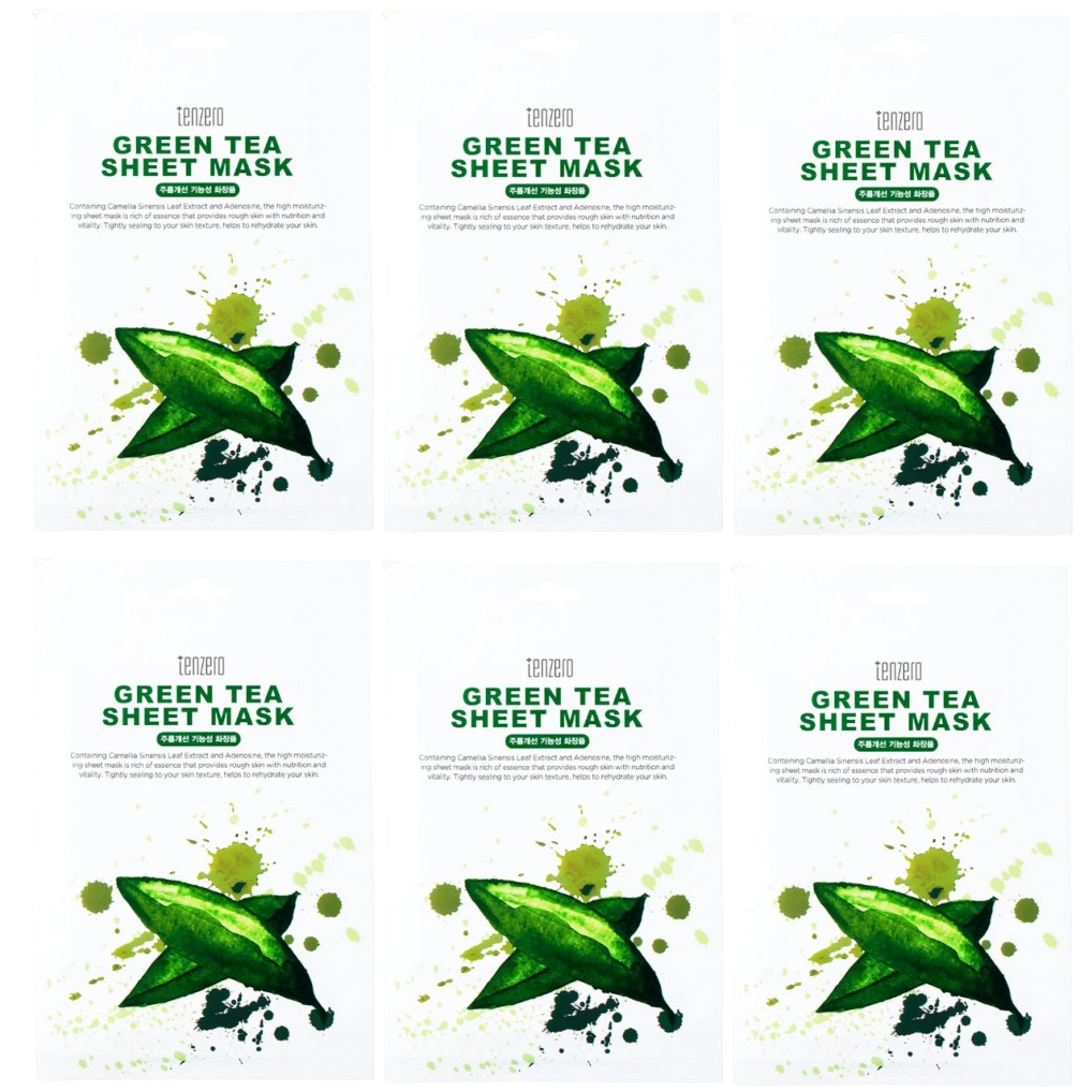 TENZERO - Green Tea Sheet Mask 25ml. (Pack of 6)