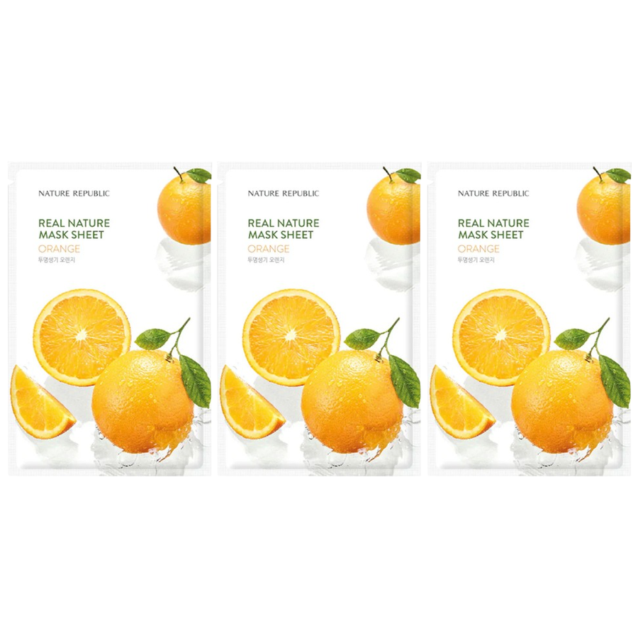 Nature Republic - Orange Real Nature Mask Sheet 23ml. (Pack of 3)