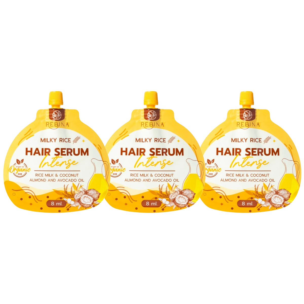 Rebina - Milky Rice Hair Intense Serum 8ml. (Pack of 3)