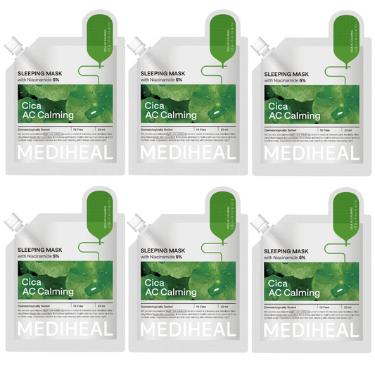 Mediheal - Cica AC Calming Sleeping Mask with Niacinamide 5% 20ml. (Pack of 6)